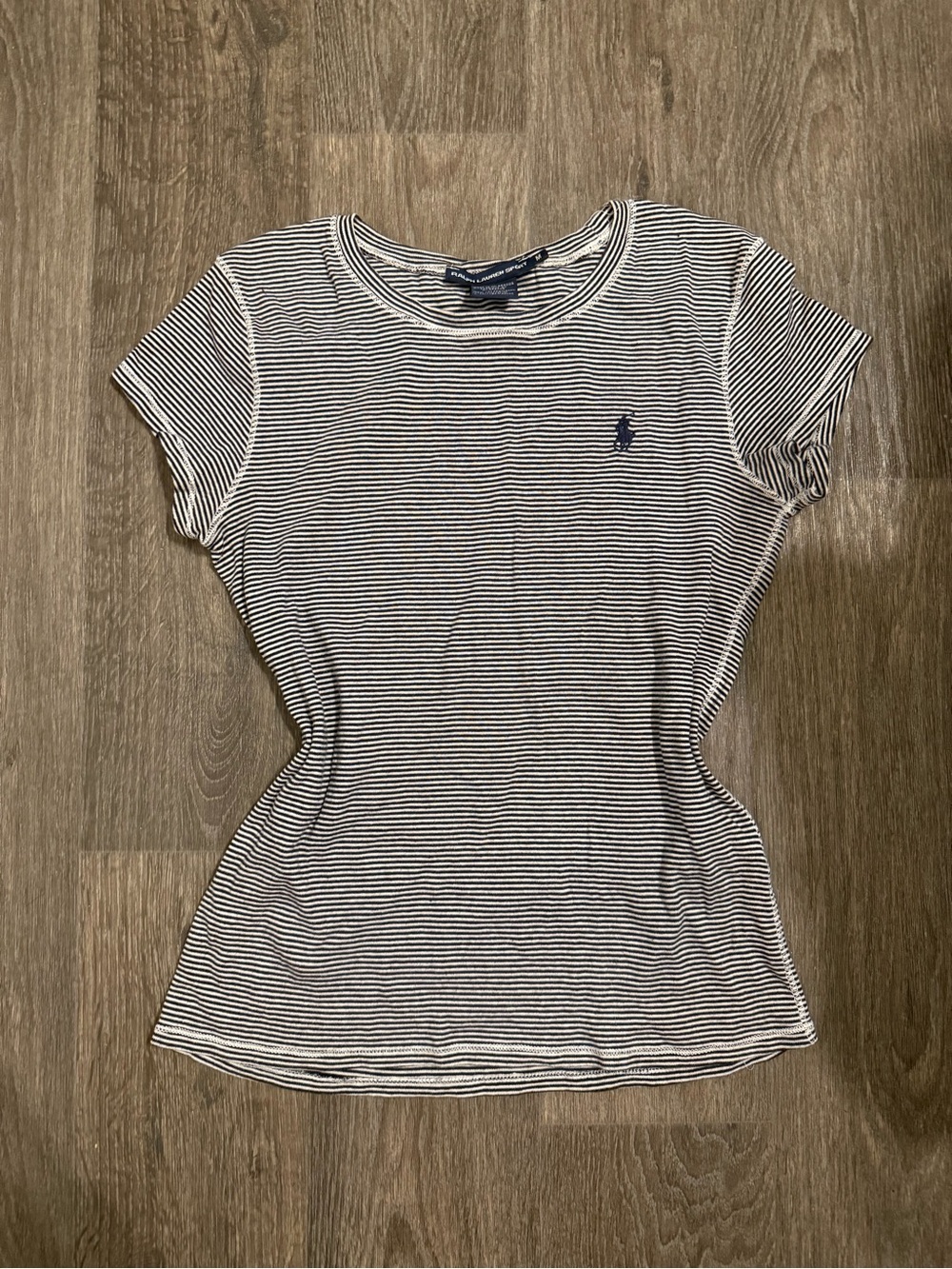 Ralph Lauren Navy & White Striped Short Sleeve Tee